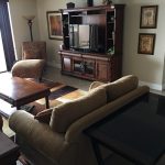 living room area and entertainment center
